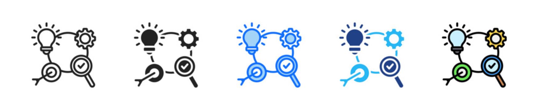 Pdca Cycle Icon Set Multiple Style Collection