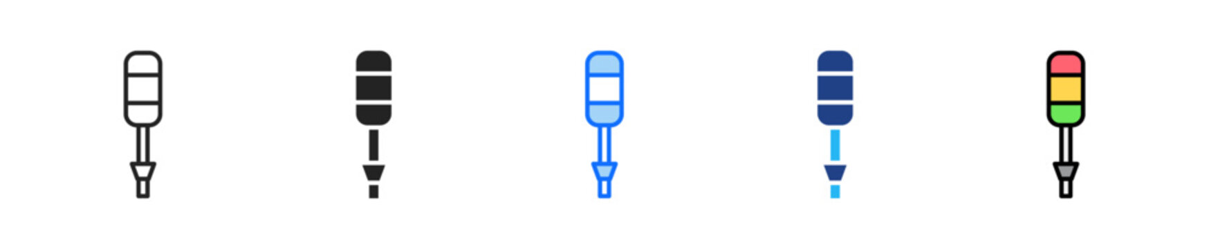 Andon Light Icon Set Multiple Style Collection
