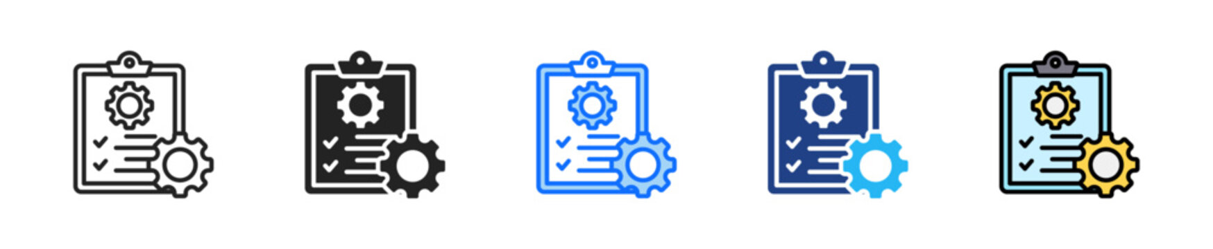 Standard Operating Procedure Icon Set Multiple Style Collection