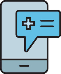 Obraz premium telemedicine and medical chat on smartphone icon 