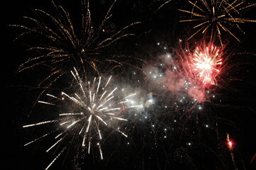 fireworks in the night sky