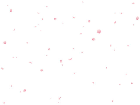 グラデーション花びらの桜吹雪イラスト