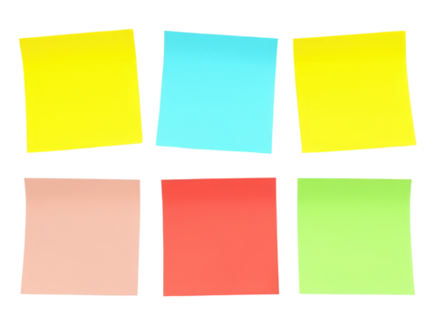 Set of four sticky notes in different colors - Powered by Adobe