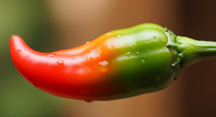 Super hot cayenne pepper has a characteristic color