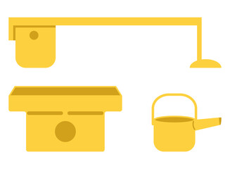 三人官女の持ち物のイラストセット