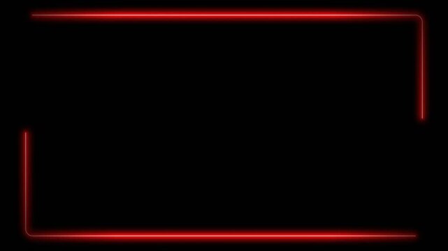Neon Red Gradient Streamer Facecam Border Overlay with Seamless Glowing Light Animation (4K)