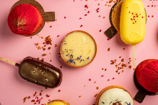 Colorful and creative treats display a variety of flavors and textures, inviting indulgence and joy