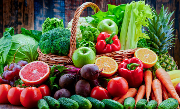 Assorted raw organic vegetables - Powered by Adobe