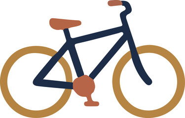 Illustration of a Blue and Brown Bicycle