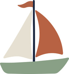 Illustration of a Simple Sailboat on the Water