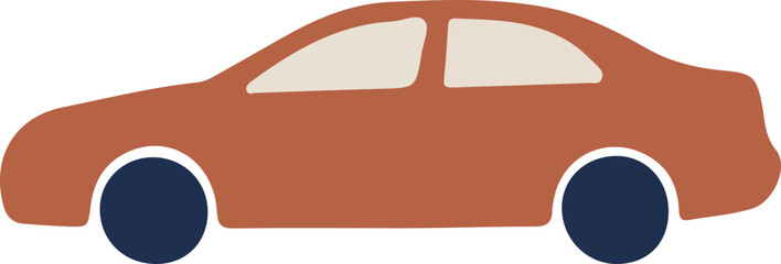 Illustration of a Brown Sedan Car