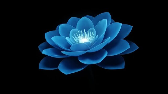Blue Lotus Flower with White Center.