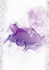 Abstract Dark Purple Marble Effect Backdrop Accent On White Background