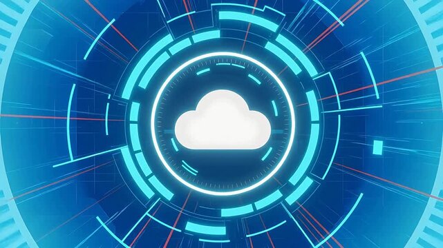Cloud computing icon with futuristic design