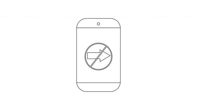 Phone with No Forward Arrow Icon - Tech Restriction Concept.