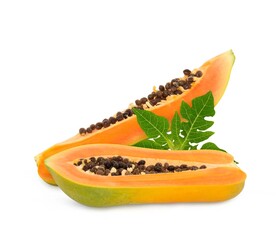papaya isolated on white background