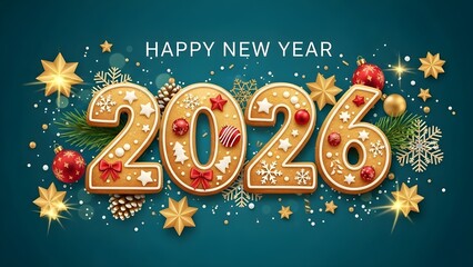 Happy New Year 2026 festive background