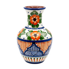 Beautiful hand painted ceramic vase with floral design