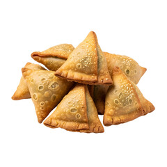 Delicious samosas stacked together