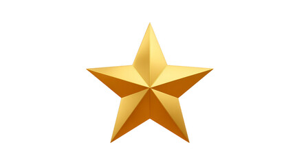 Obraz premium Golden star shiny metallic five pointed shape isolated on transparent background symbolizing achievement success reward or excellence often used for decoration or rating