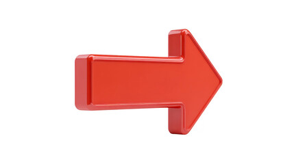 Red arrow 3D right direction glossy isolated navigation symbol pointer bold modern used for guidance or instruction simple and clear design
