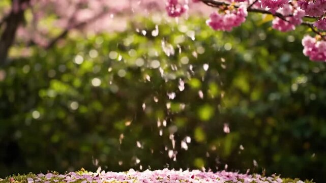 Floral Choreography Graceful and natural movement of botanical elements spring petal swirl