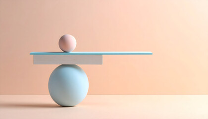 Minimalist sculpture with geometric shapes and abstract design for modern art interior decoration