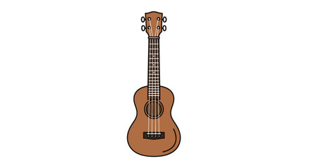 Naklejka premium Detailed Illustration of a Brown Wooden Ukulele Instrument.