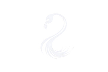 Fototapeta premium Abstract Swan Symbol: A graceful and minimalist illustration depicts a swan in flight, crafted with elegant lines and subtle shading to evoke a sense of freedom and purity. 