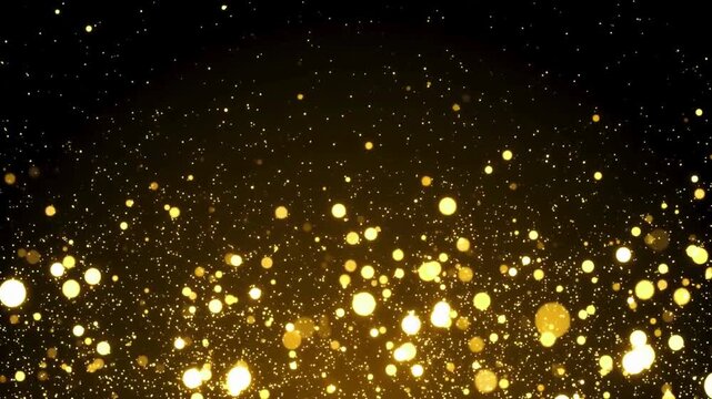 Dynamic gold light rays glow grains bokeh video 4k