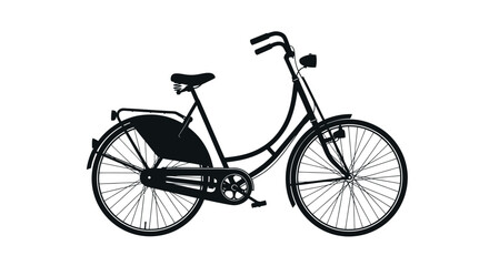 Fototapeta premium Classic Black Dutch Bicycle with Basket and Lights.