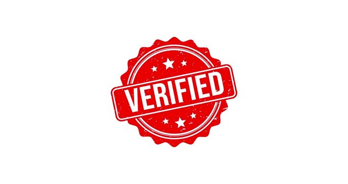 Red grunge rubber stamp impression stating 'VERIFIED' on a clean white background.