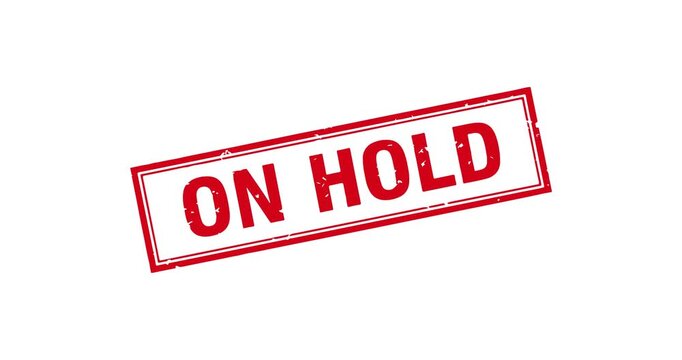 Red On Hold animation on vibrant green or white background