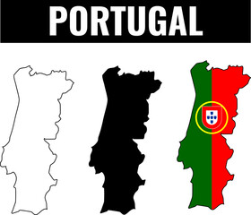 Shapes of Portugal displayed in different colors and designs