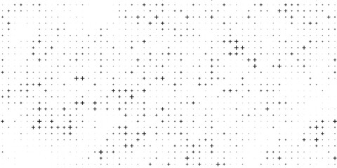 crosses isolated on white background. Monochrome texture vector illustration