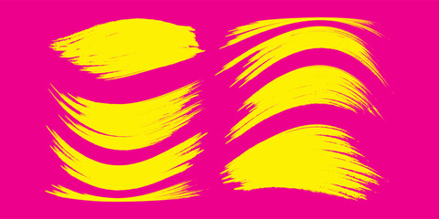 Yellow vector marker graphic stylish element. Highlighting and underlining text. Brush lines. Hand drawn marker strokes. Stripes of text markers. Watercolor hand drawn highlight set. Brush paint strok