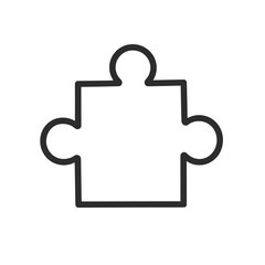 Obraz premium Puzzle piece outline in minimalist design on white background 