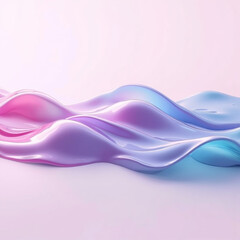 Colorful abstract 3D wave background in pastel tones