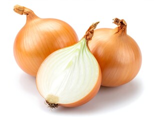 Whole Onion Isolated on White for Food and Grocery Use
