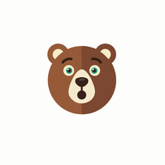Fototapeta premium Surprised bear expression vector logo 