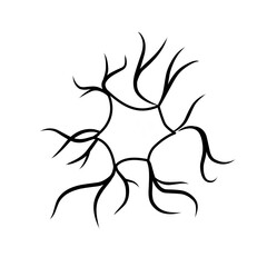 hand drawn cell neurons on white background