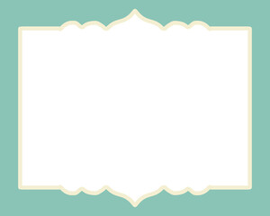 Blank greeting card vector illustration featuring a vintage floral border design with green summer leaves and a nature pattern frame for your text