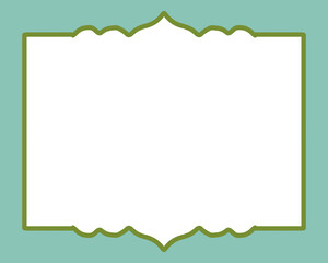 Obraz premium Green floral frame with spring leaves and nature pattern vector illustration design for a blank card border or summer banner template