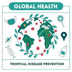 Global Health & Tropical Disease Prevention Concept Vector