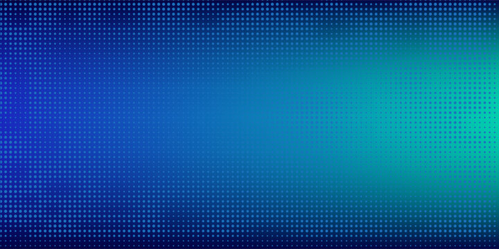 halftone with blue-green gradation, abstract background pattern, neon light reflecting walls and floors, dark colors, and feel the speed of digital technology connected with blue-green background.