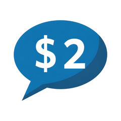 Obraz premium Affordable deal indicated by dollar symbol and number two isolated on transparent background