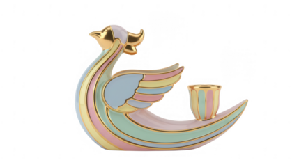 Elegant kinara 3d decorative bird sculpture home decor artistic design colorful environment close-up view