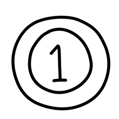 hand drawn reward line icon on white background