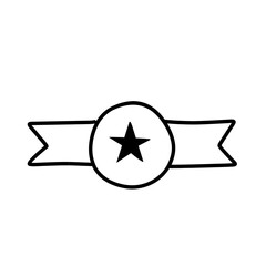 hand drawn reward line icon on white background