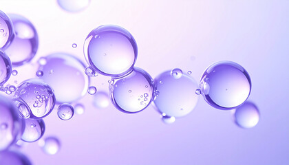 淡いパープルの背景に浮かぶ透明バブルの抽象3D素材 美容液・保湿・うるおいを表現したスキンケアイメージ クリーンで上品なビューティー背景
Abstract 3D background of translucent bubbles on soft purple, skincare serum hydration moisture concept, clean elegant beauty backd